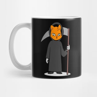 Cat Grim Reaper Halloween Shirt Mug